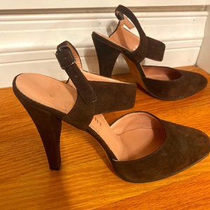 Chocolate Brown Suede Jill Stuart Heels Size 8